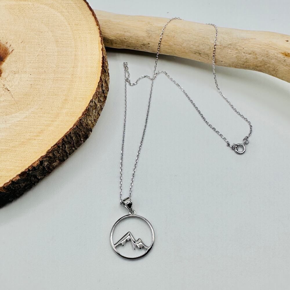 Sterling Silver Mountain Pendant Necklace